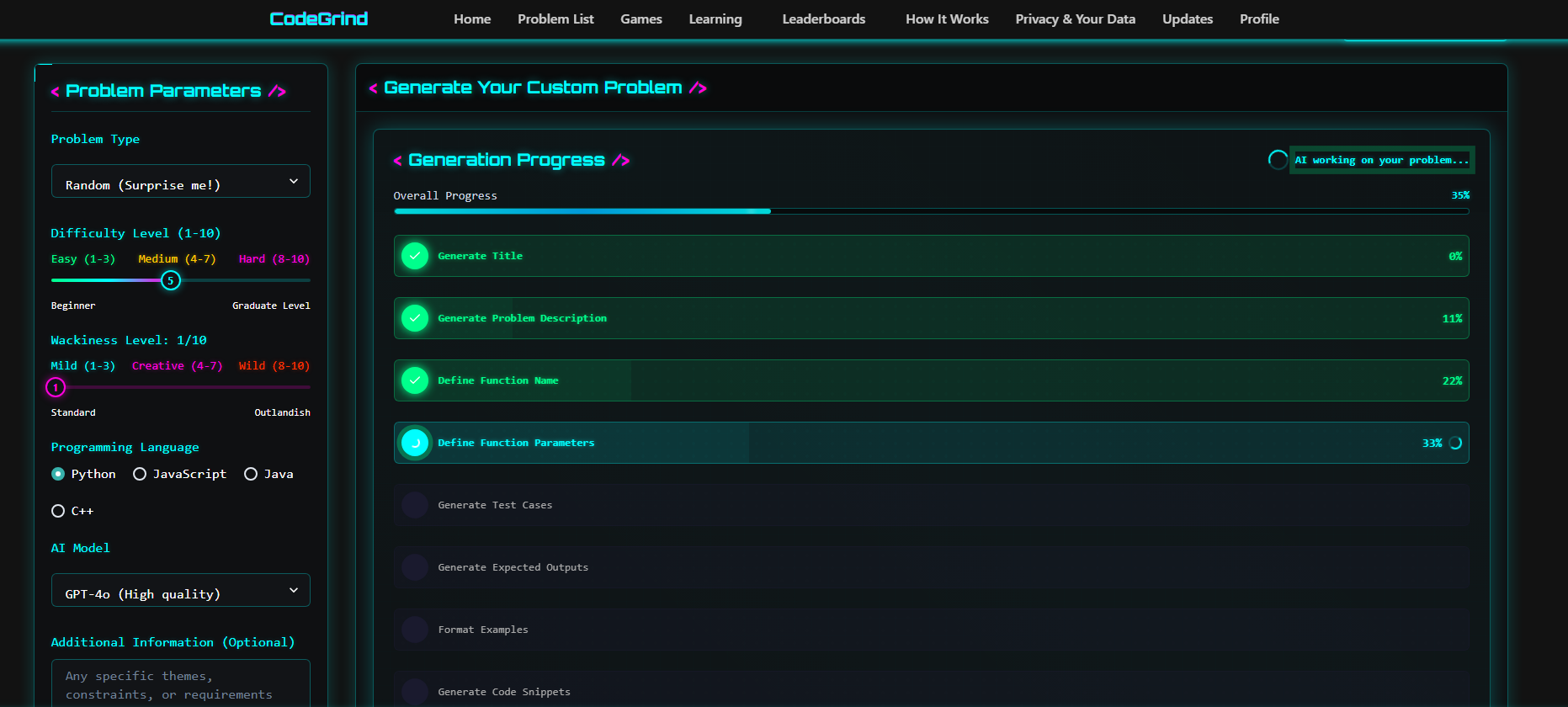AI Problem Generation