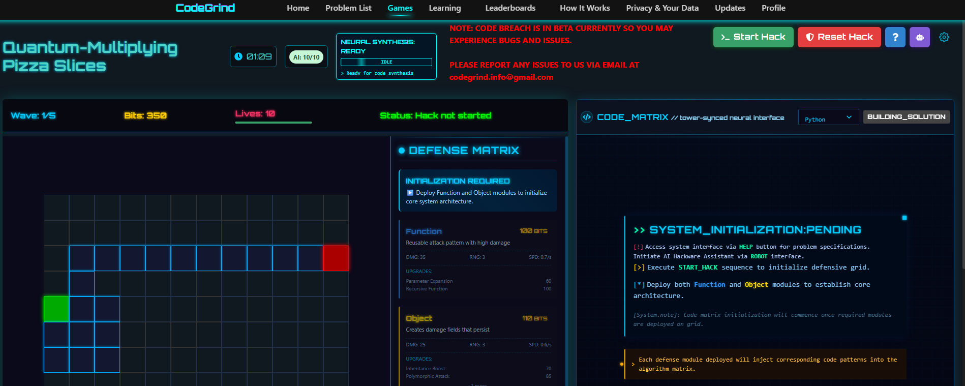 Tower Defense Coding Game